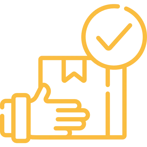 icon mit hand die ein paket hält